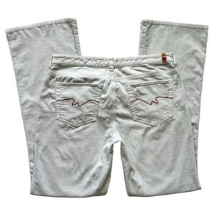 Y2K Blue Asphalt Cream Low Rise Corduroy Pants